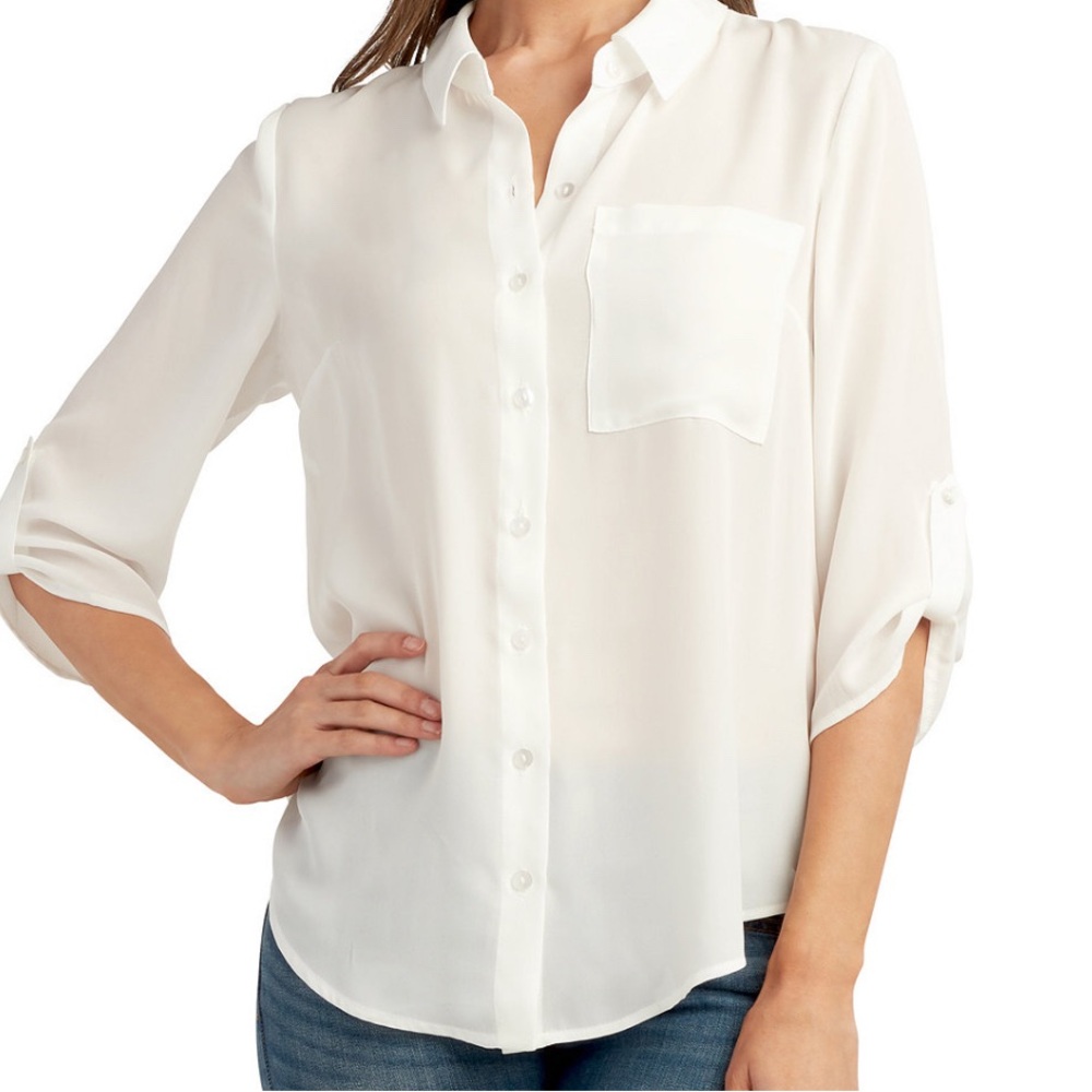 BCX Cream Button-Down Shirt